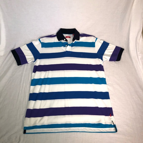 Izod Other - Men’s Izod Striped SS Polo Shirt Size Medium